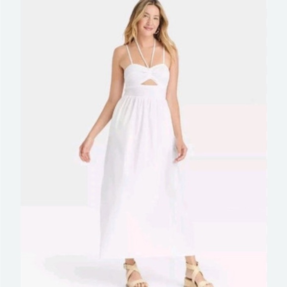 Universal thread size XL,NWT, maxi, Summer, Resort, side pockets white - Picture 1 of 6